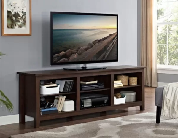 Tv Stands & Media Consoles-Kirkland's Home Wood Tv Stand, 70 In. Brown
