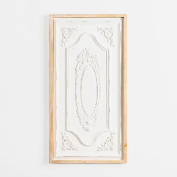 Wall Plaques-Kirkland's Home Wood Vintage Medallion Wall Plaque White