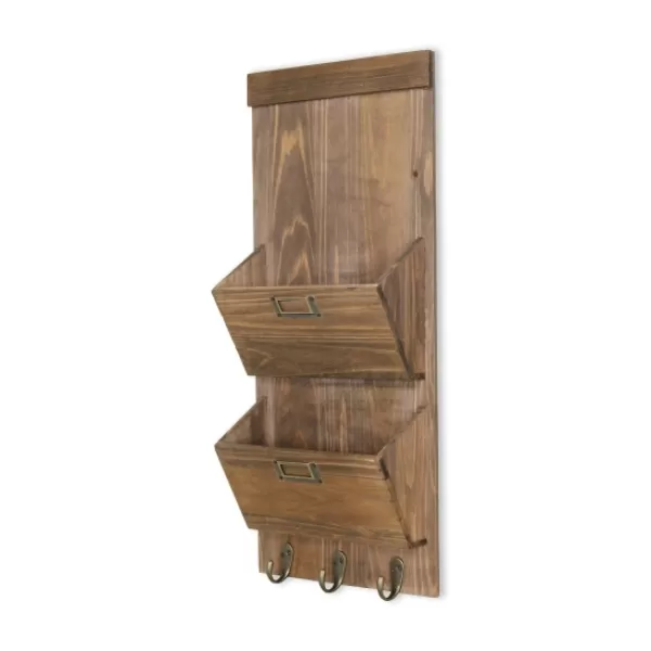 Wall Storage-Kirkland's Home Wooden Letter Holder With Hooks Wall Organizer