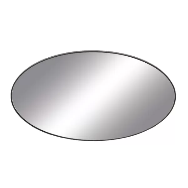 Decorative Mirrors-Kirkland's Home Wooden Oval Frame Wall Mirror Black