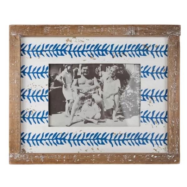 Picture Frames-Kirkland's Home Wooden Printed Picture Frame, 5X7 Blue