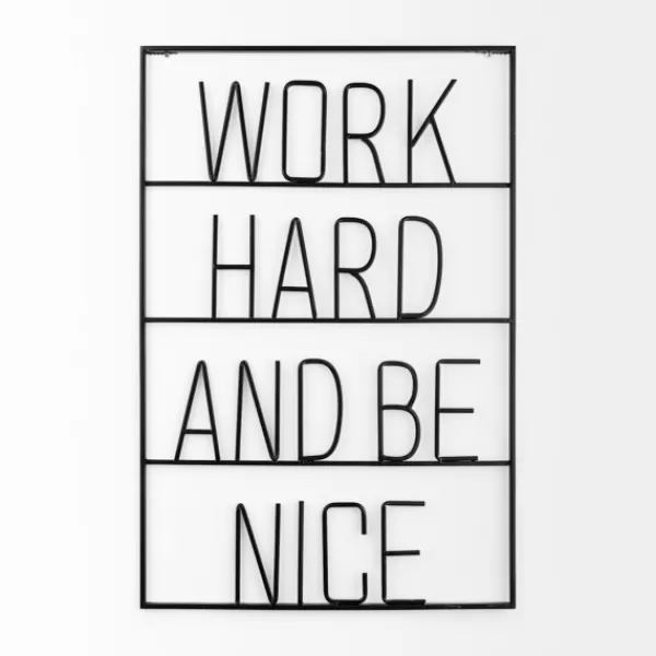 Wall Quotes & Signs-Kirkland's Home Word Hard And Be Nice Metal Wall Plaque Black