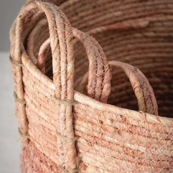 Baskets & Boxes-Kirkland's Home Woven Baskets, Set Of 3 Pink