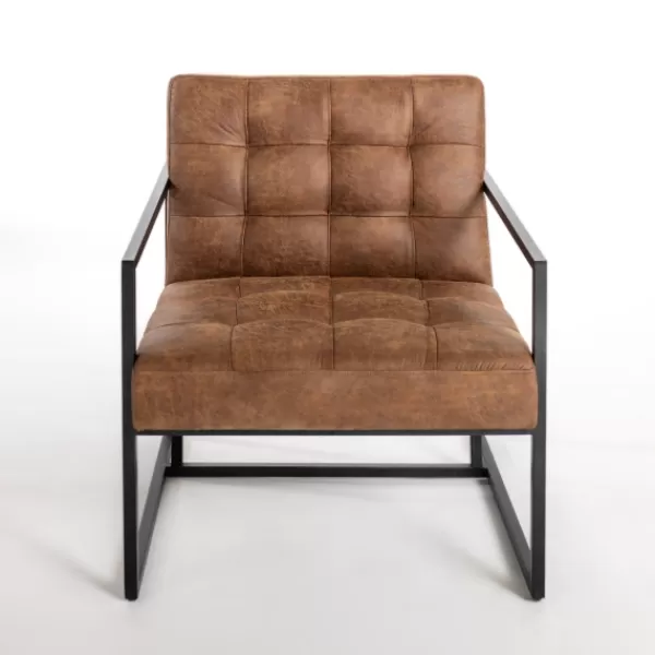 Accent Chairs-Kirkland's Home Wyatt Faux Leather Accent Chair Brown