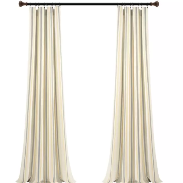Curtains & Drapes-Kirkland's Home Yellow & Gray Farmhouse Curtain Panel Set, 95 In. Yellow/Gray