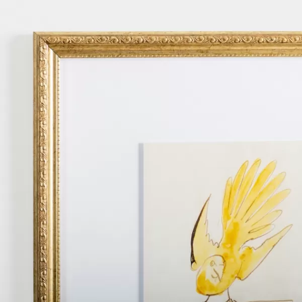 Framed Art-Kirkland's Home Yellow Free Bird Gold Framed Art Print Yellow/White