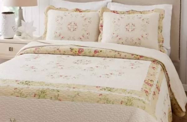 Bedspreads & Coverlets-Kirkland's Home Yellow Prairie Bloom King Bedspread Yellow/Ivory