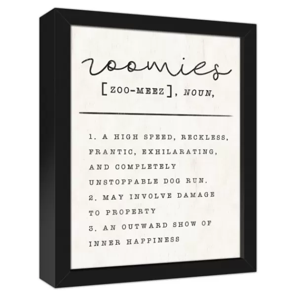 Wall Quotes & Signs-Kirkland's Home Zoomies Framed Canvas Art Print, 12X15 In. Black/Tan